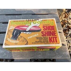 Midcentury shoe shine kit - Works